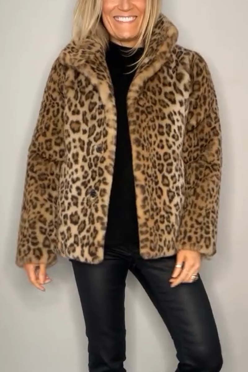Pilar | Manteau d'hiver classique pour femmes avec motif léopard