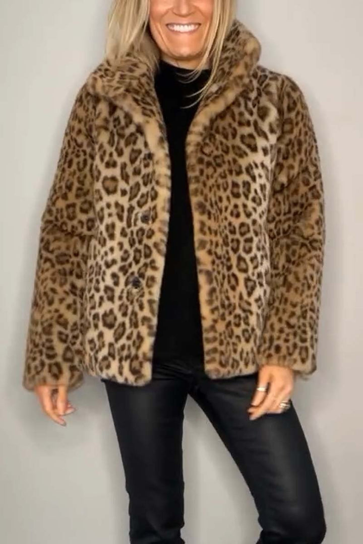 Pilar | Manteau d'hiver classique pour femmes avec motif léopard