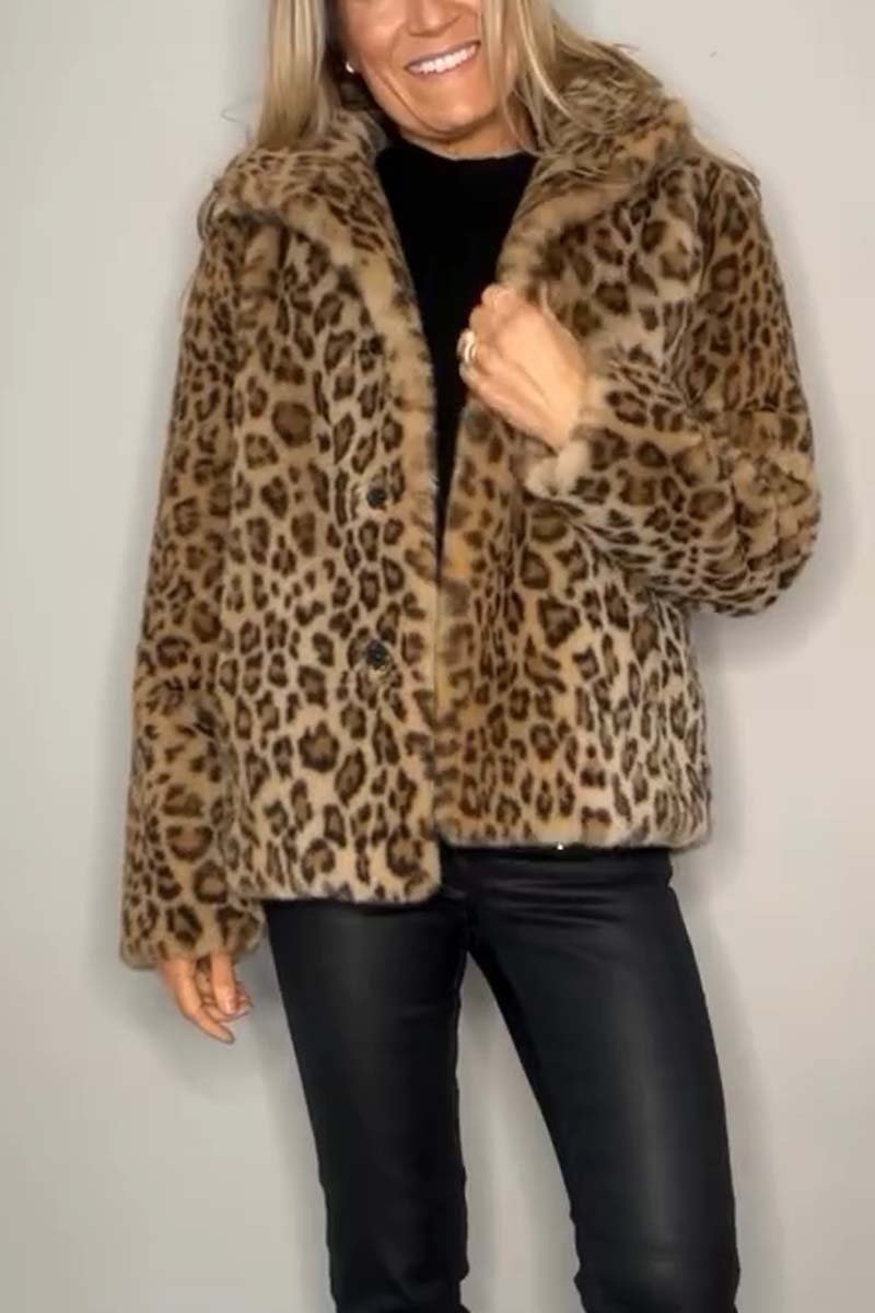 Pilar | Manteau d'hiver classique pour femmes avec motif léopard