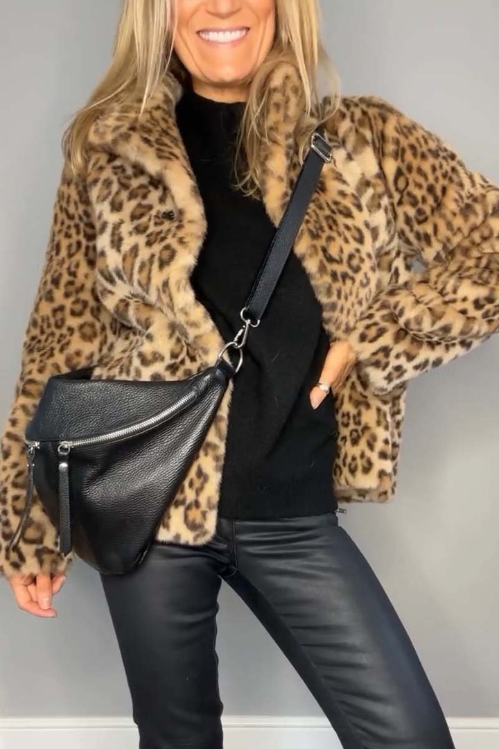Pilar | Manteau d'hiver classique pour femmes avec motif léopard