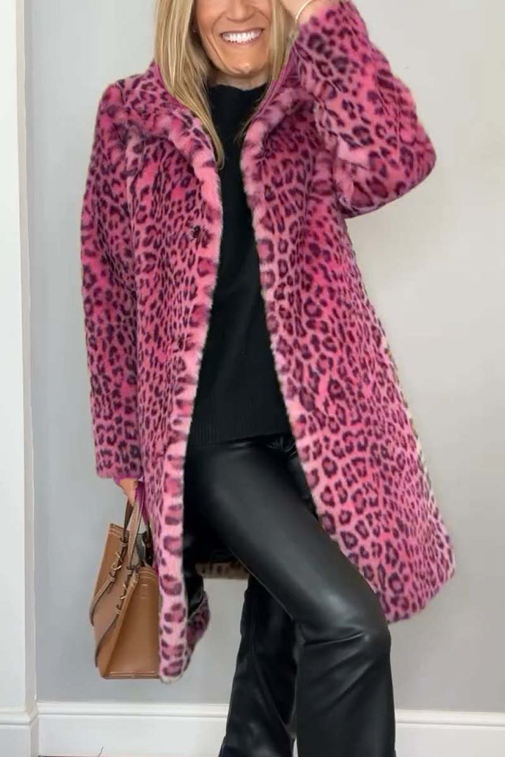 Pilar | Manteau d'hiver classique pour femmes avec motif léopard