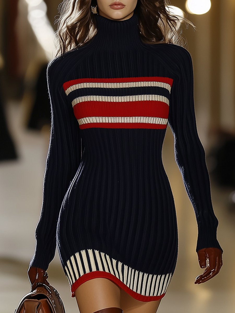 Nora | Robe en tricot pour femmes, longue, rayée et élégante