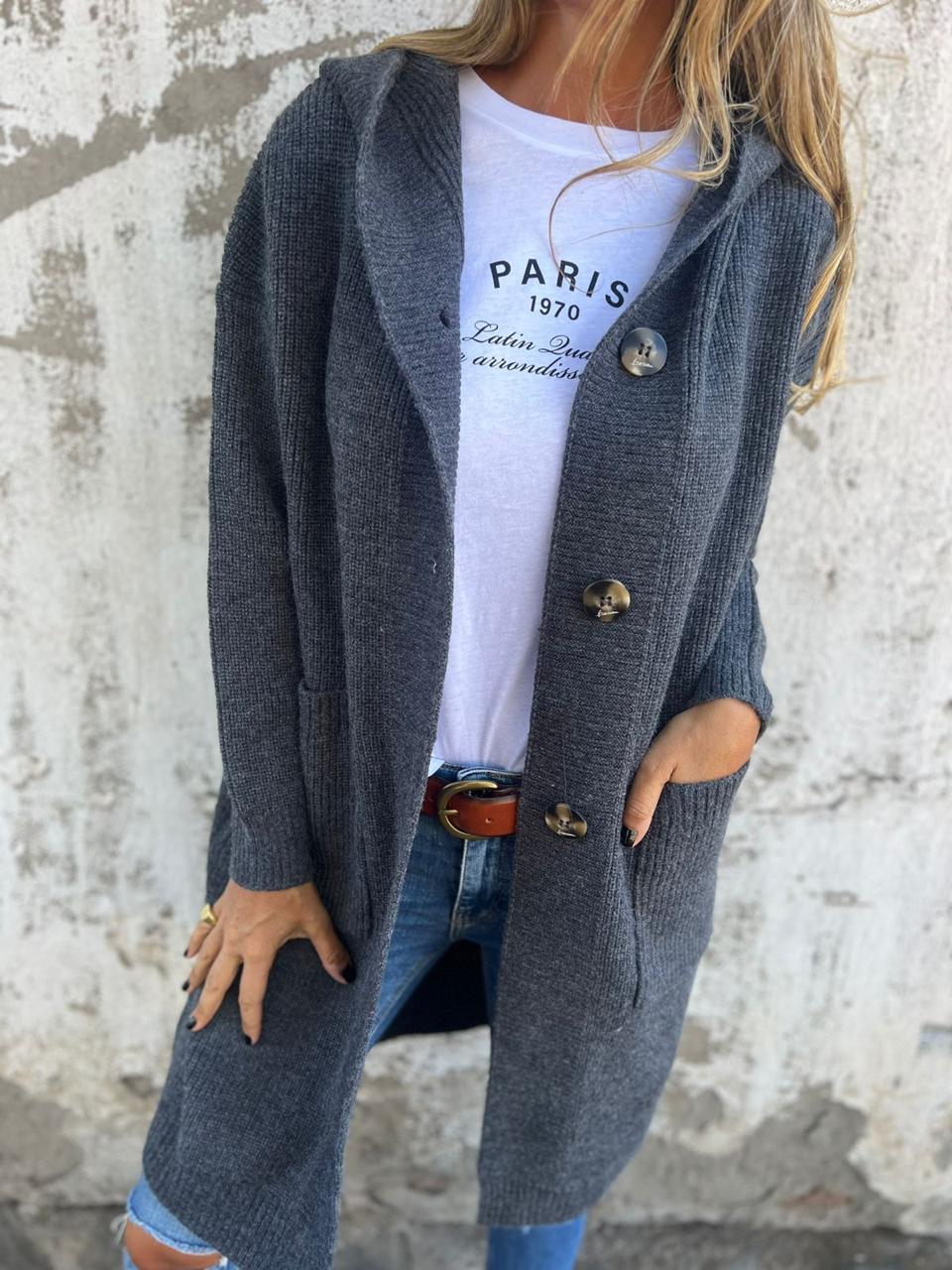 Chic cardigan en tricot doux avec imprimé pour femmes