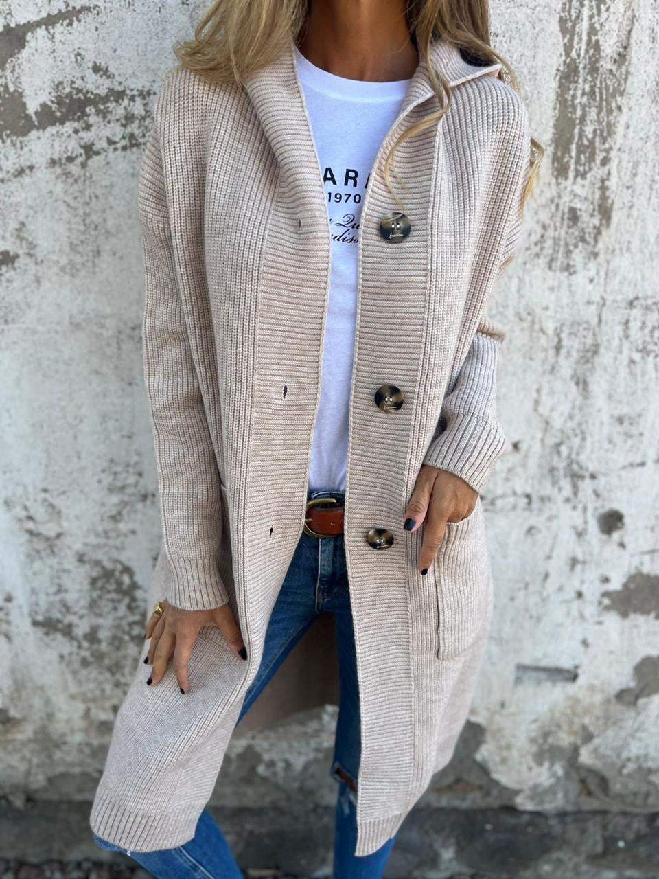 Chic cardigan en tricot doux avec imprimé pour femmes