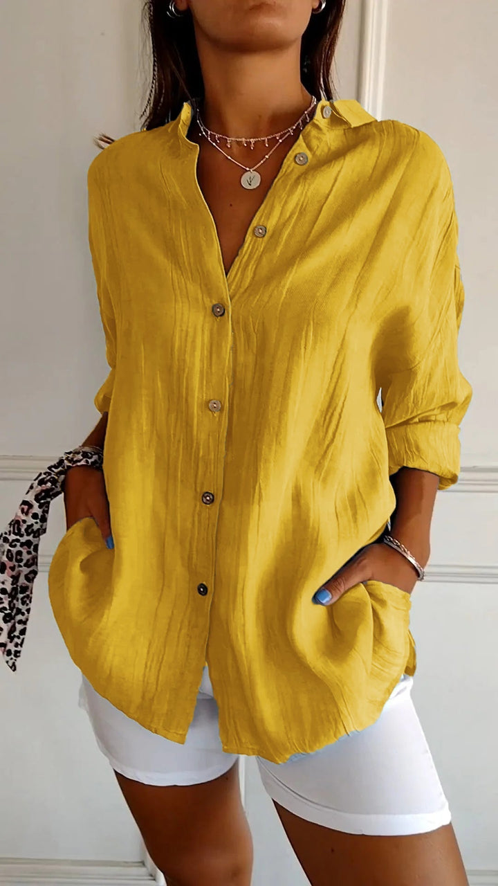 Irma - Blouse pour dames avec patte de boutonnage et coupe décontractée