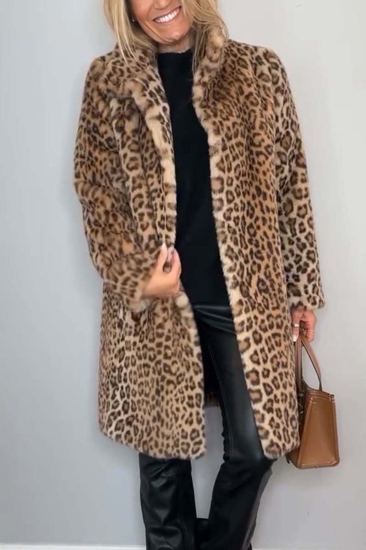 Pilar | Manteau d'hiver classique pour femmes avec motif léopard