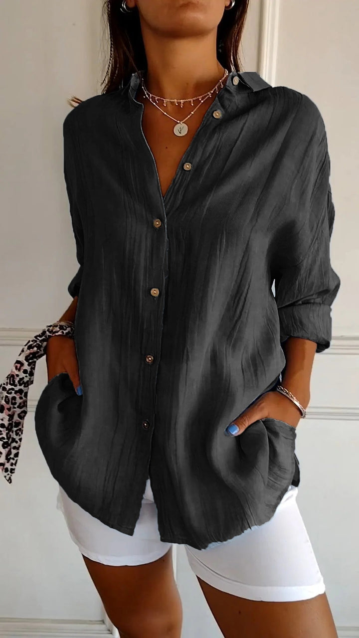 Irma - Blouse pour dames avec patte de boutonnage et coupe décontractée