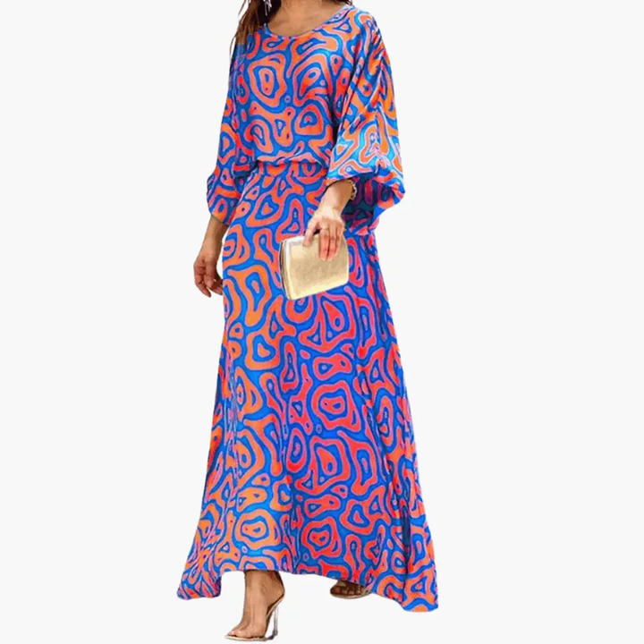 Kalinda | Robe maxi fluide à imprimé intégral