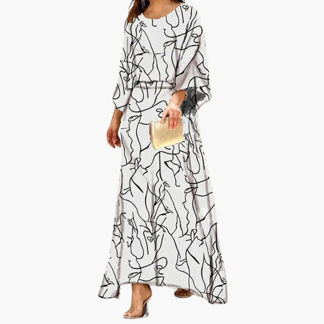Kalinda | Robe maxi fluide à imprimé intégral