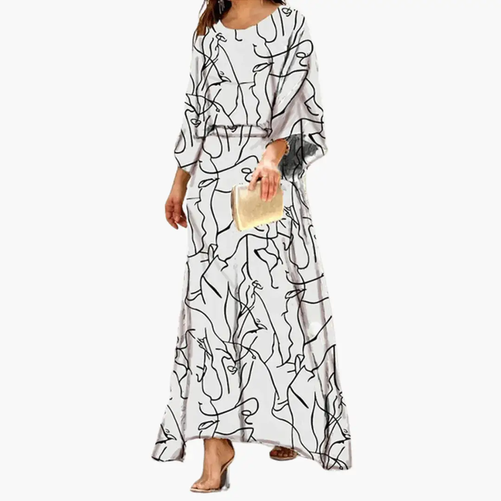 Kalinda | Robe maxi fluide à imprimé intégral