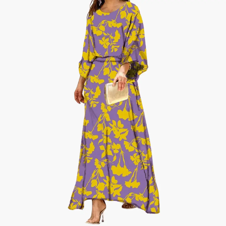 Kalinda | Robe maxi fluide à imprimé intégral