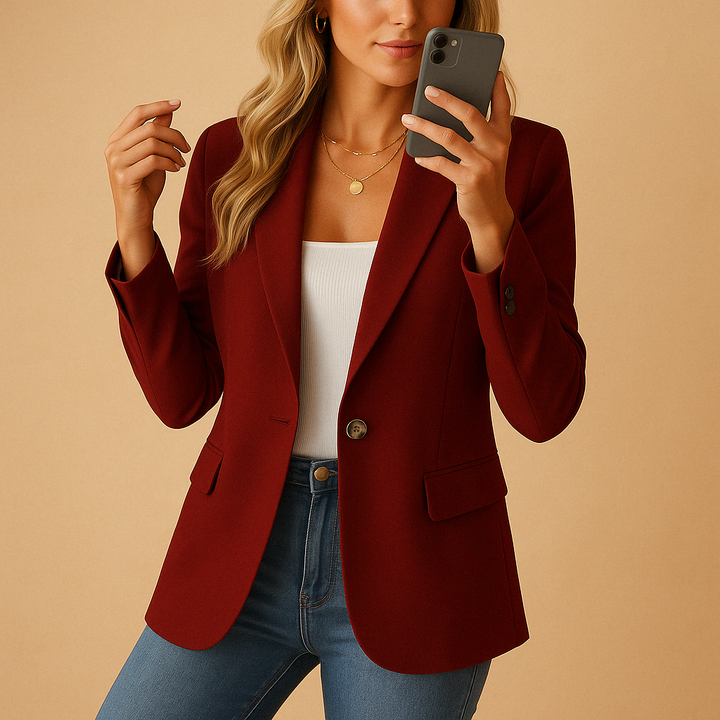Karina | Blazer Femme à Boutonnage Simple
