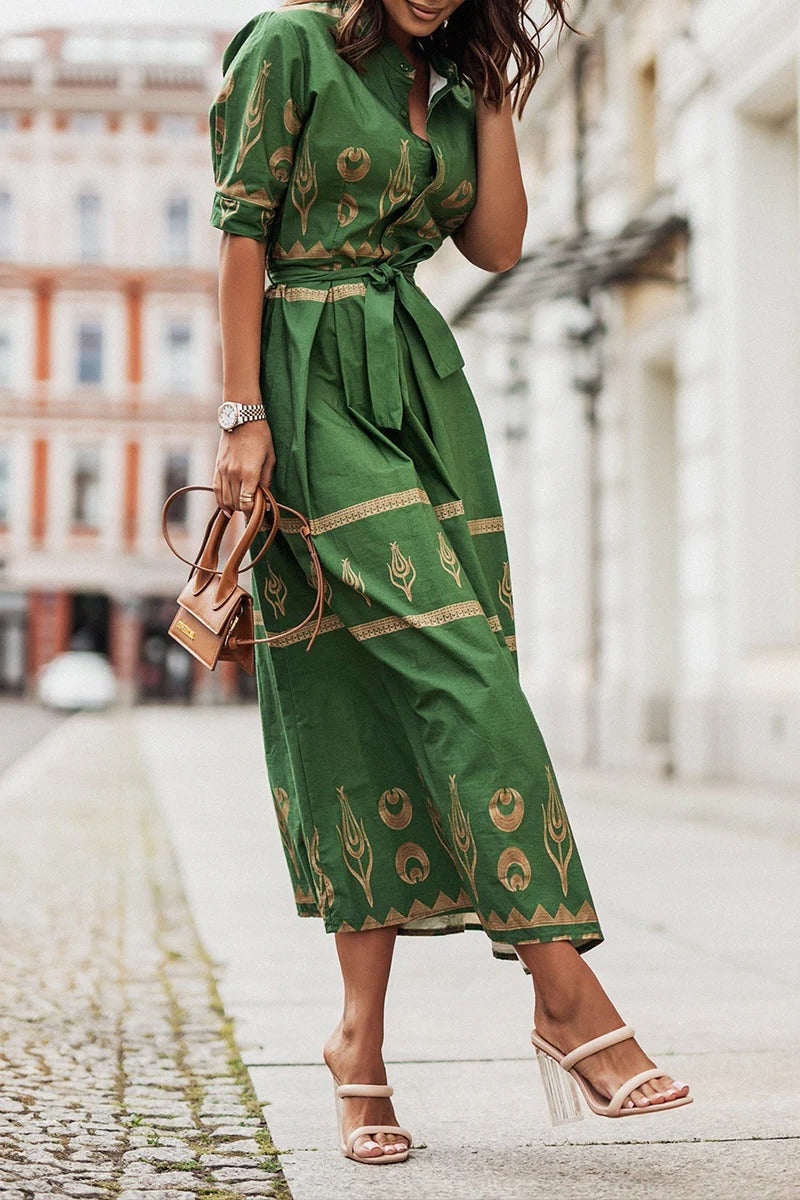 Kassandra | Robe Midi Bohème Ethnique à Manches Longues