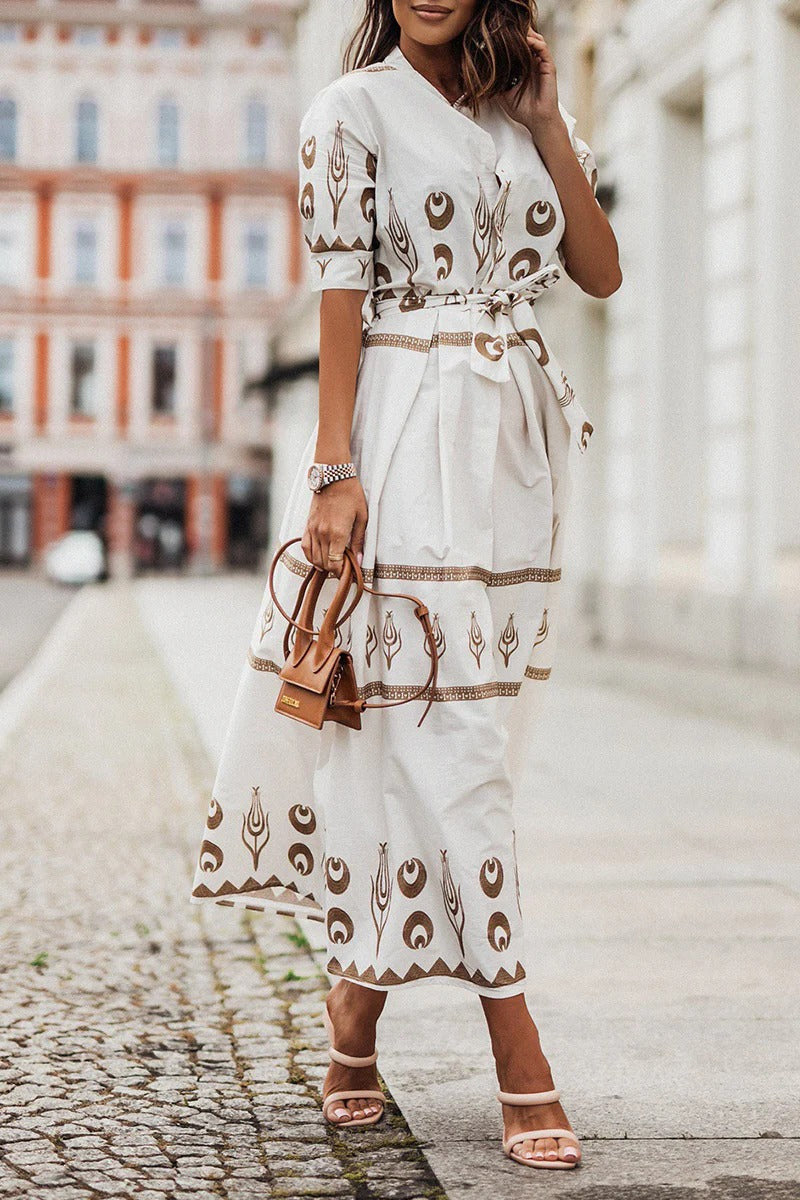 Kassandra | Robe Midi Bohème Ethnique à Manches Longues