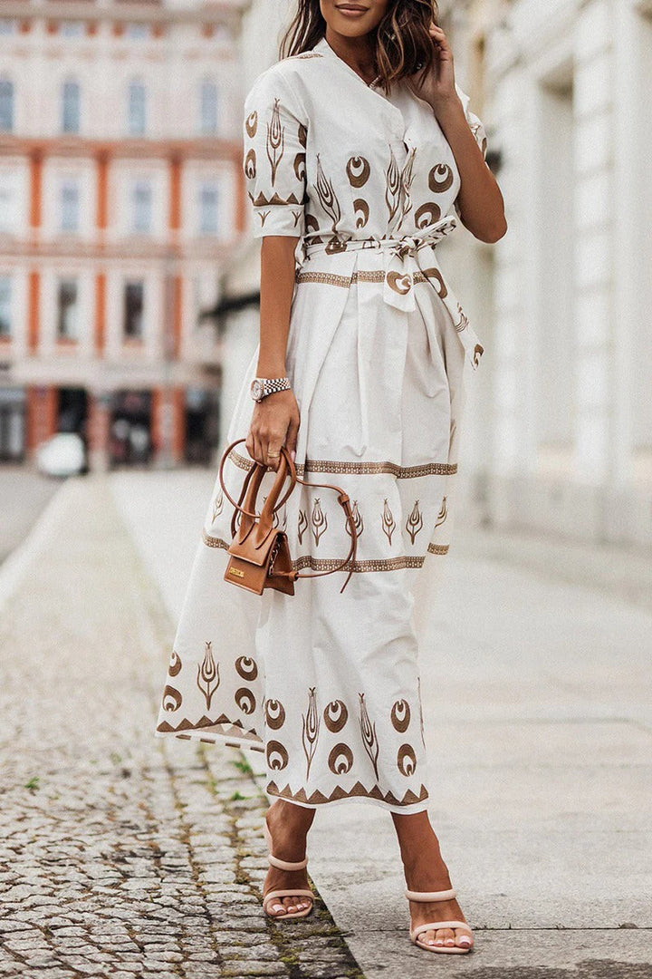 Kassandra | Robe Midi Bohème Ethnique à Manches Longues