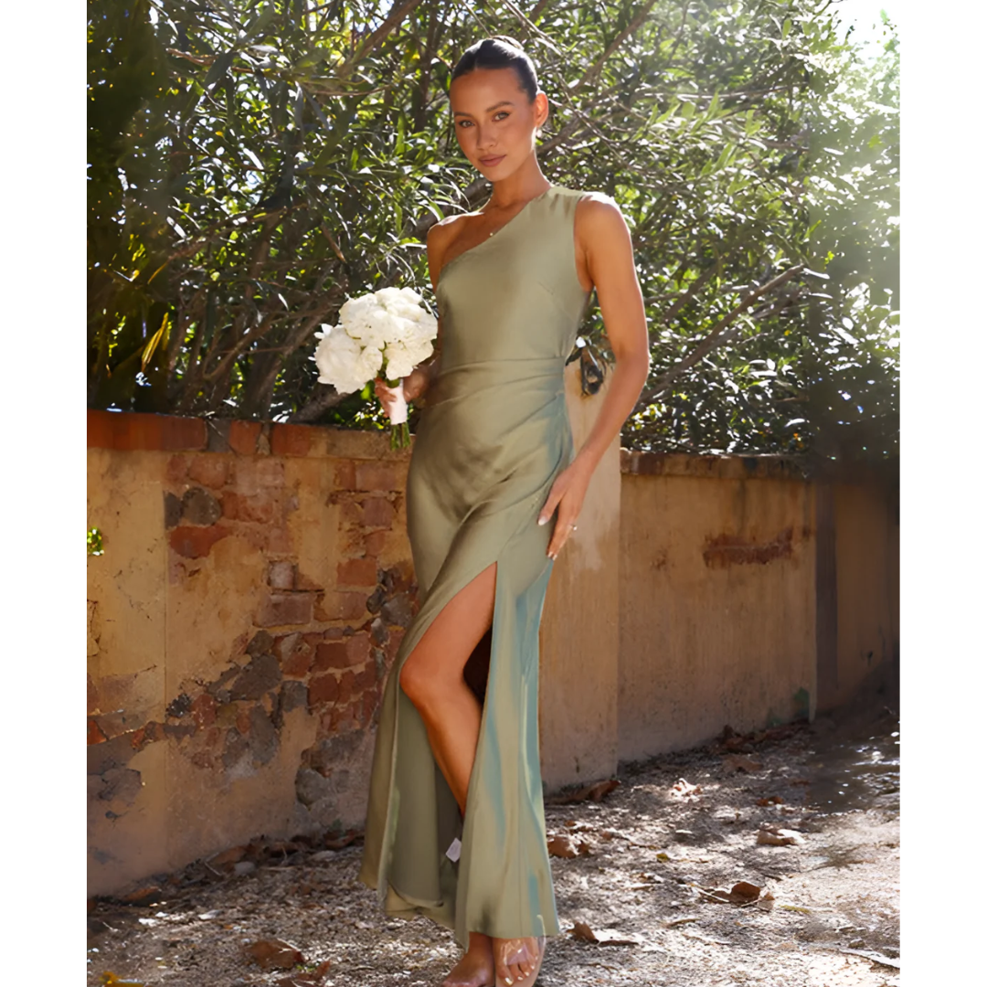 Kassandra | Robe Maxi Asymétrique à Épaule Dénudée pour Femme