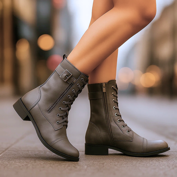 Katharina | Bottes vintage à talon bloc bas pour femmes