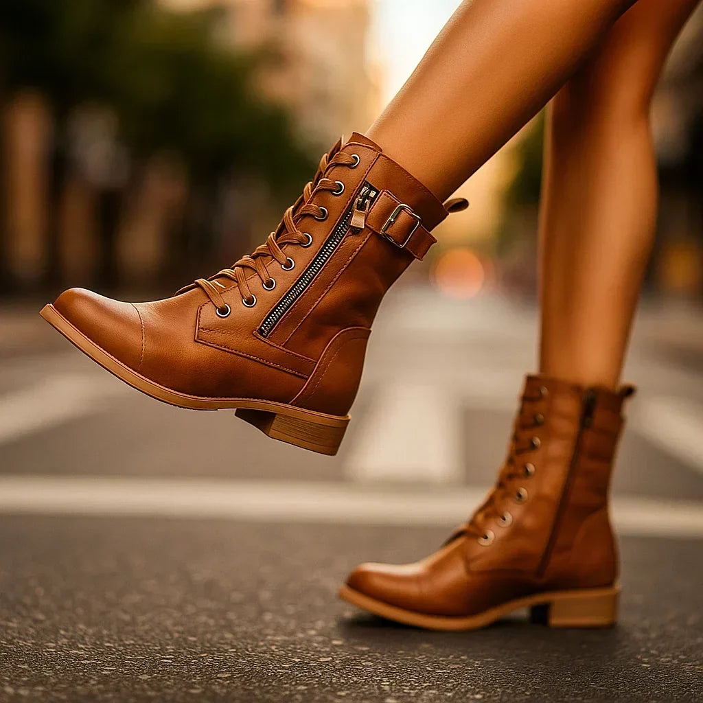 Katharina | Bottes vintage à talon bloc bas pour femmes