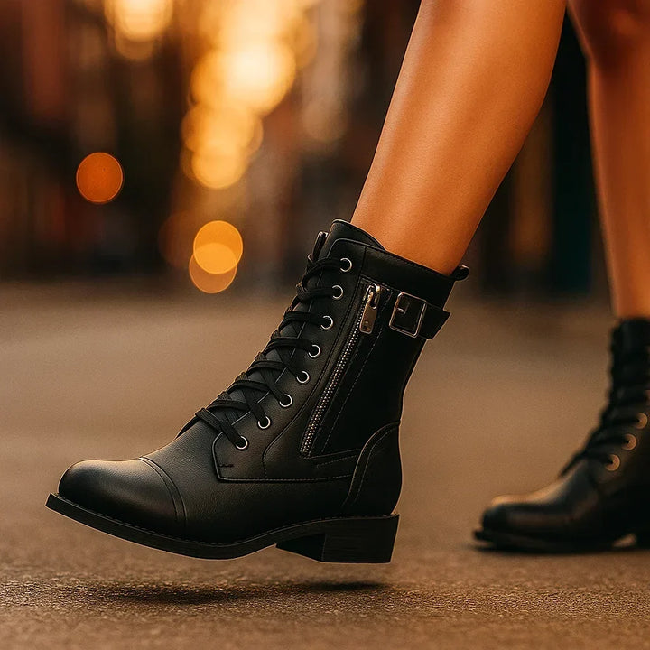 Katharina | Bottes vintage à talon bloc bas pour femmes