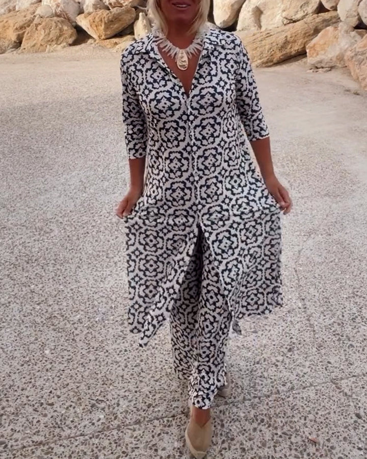 Katja | Ensemble Tunique Imprimée et Pantalon Large pour Femmes