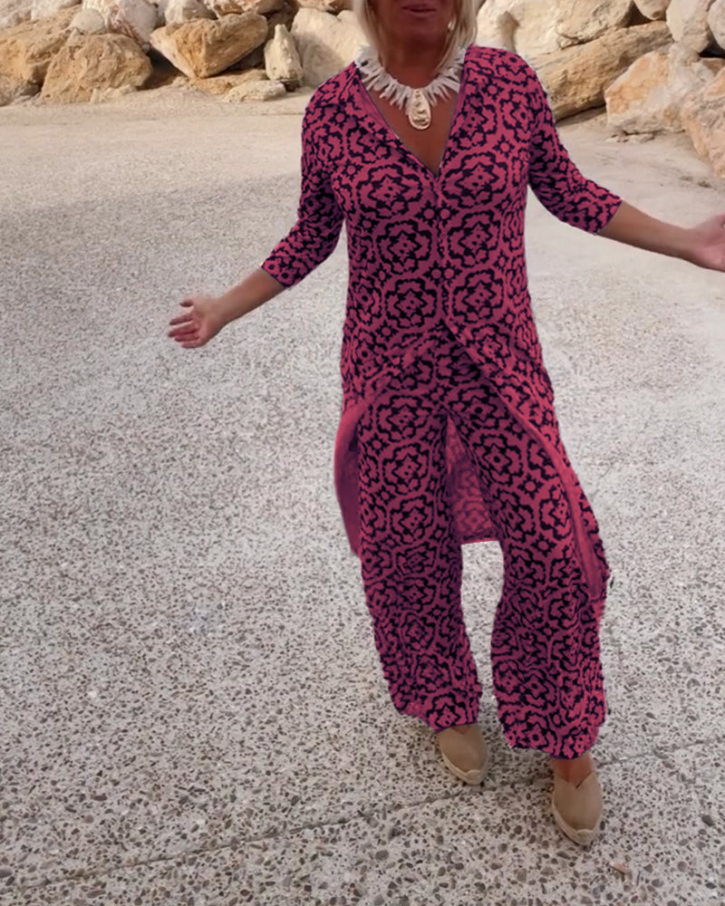 Katja | Ensemble Tunique Imprimée et Pantalon Large pour Femmes