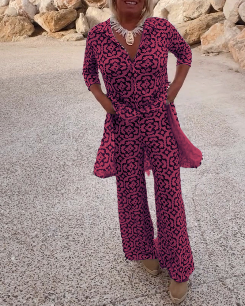 Katja | Ensemble Tunique Imprimée et Pantalon Large pour Femmes