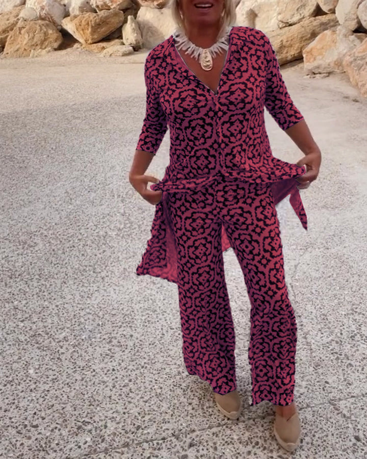 Katja | Ensemble Tunique Imprimée et Pantalon Large pour Femmes