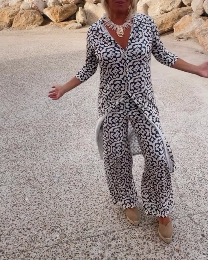 Katja | Ensemble Tunique Imprimée et Pantalon Large pour Femmes