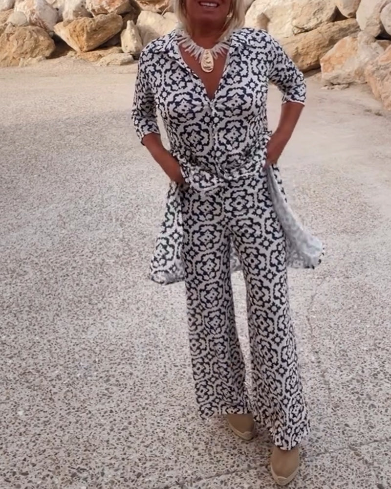 Katja | Ensemble Tunique Imprimée et Pantalon Large pour Femmes