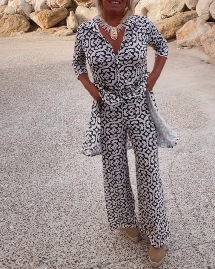 Katja | Ensemble Tunique Imprimée et Pantalon Large pour Femmes