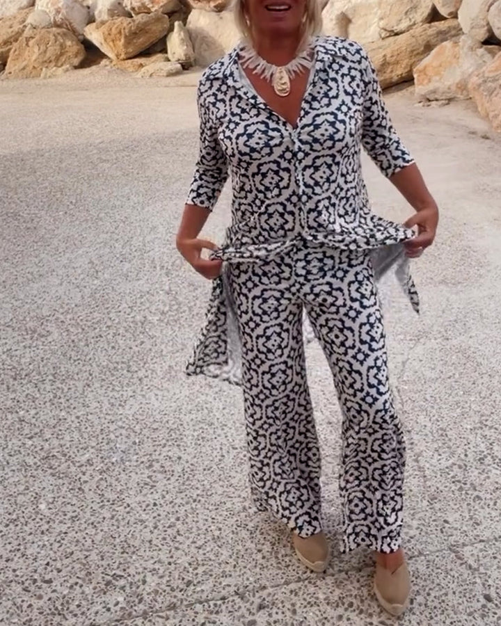 Katja | Ensemble Tunique Imprimée et Pantalon Large pour Femmes