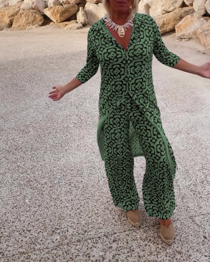 Katja | Ensemble Tunique Imprimée et Pantalon Large pour Femmes