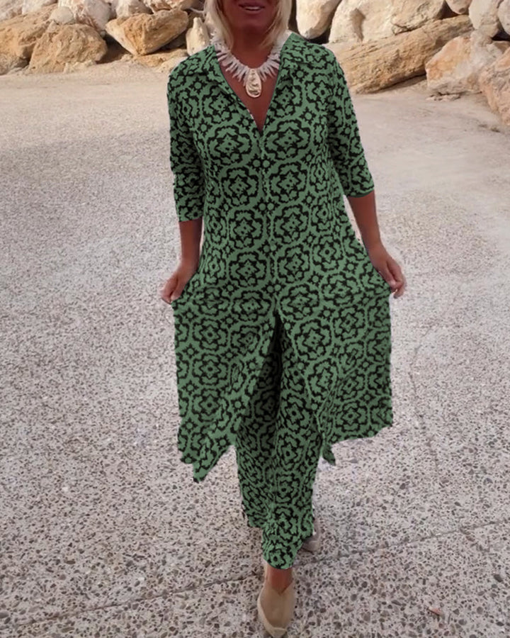 Katja | Ensemble Tunique Imprimée et Pantalon Large pour Femmes