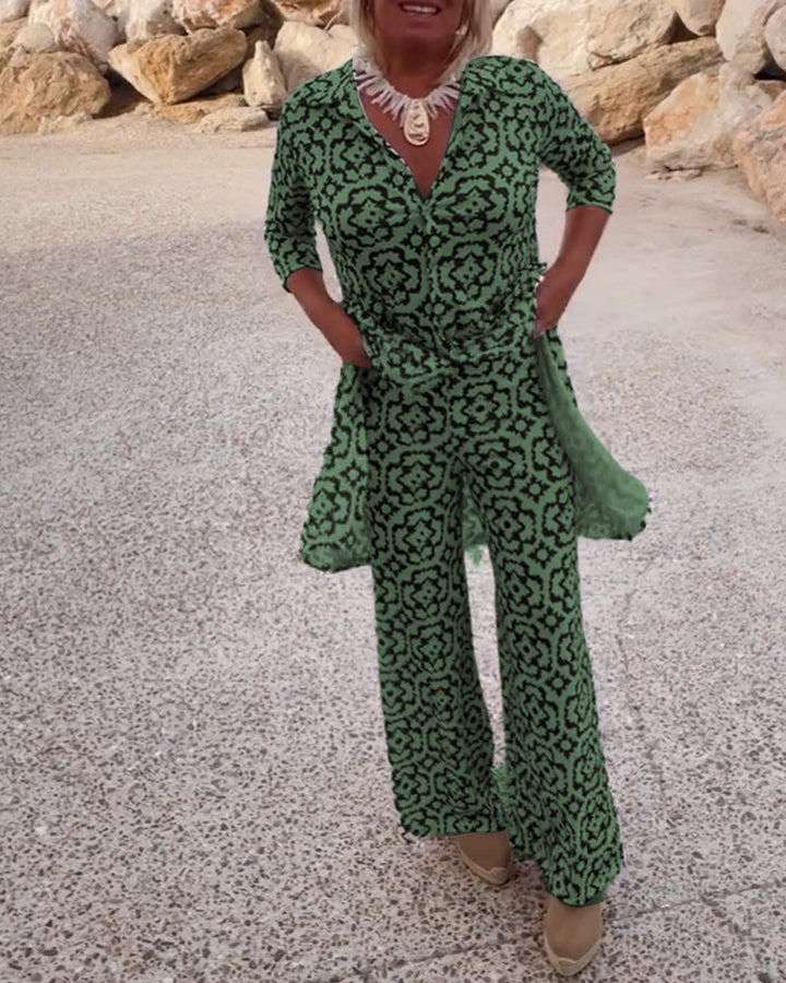 Katja | Ensemble Tunique Imprimée et Pantalon Large pour Femmes