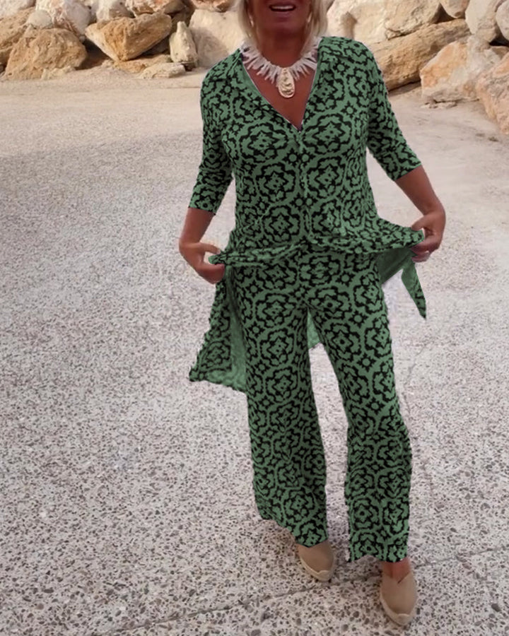 Katja | Ensemble Tunique Imprimée et Pantalon Large pour Femmes