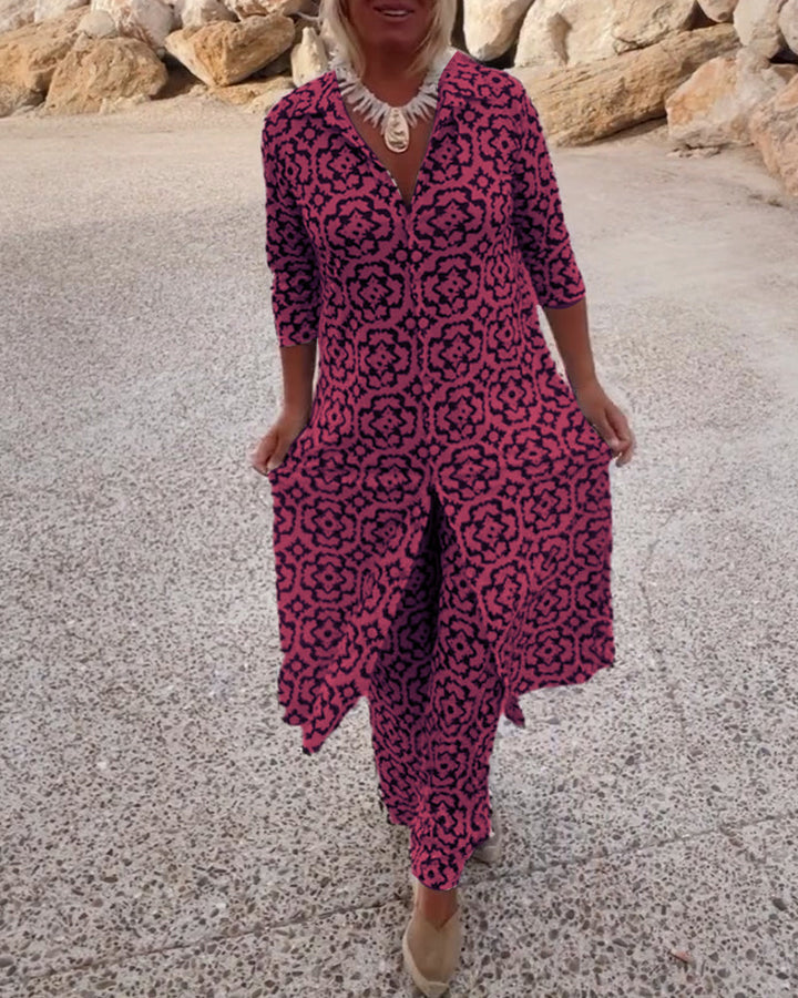 Katja | Ensemble Tunique Imprimée et Pantalon Large pour Femmes