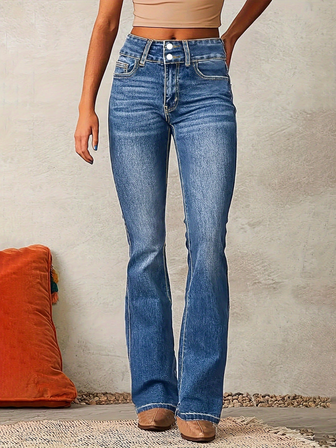 Katrin | Jeans Bootcut Taille Haute Femme Flatteur