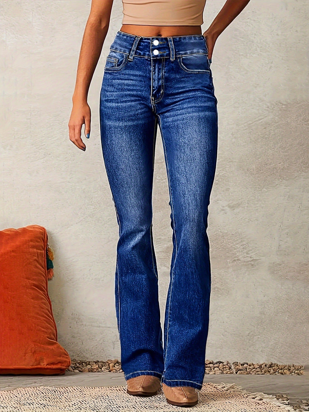 Katrin | Jeans Bootcut Taille Haute Femme Flatteur