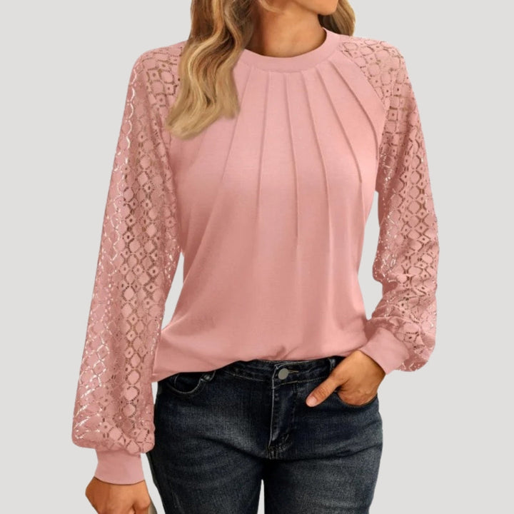 Kersti | Blouse en dentelle fine avec col rond