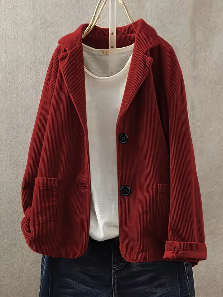 Kerstin | Blazer en velours côtelé décontracté pour femmes avec fermeture à boutons