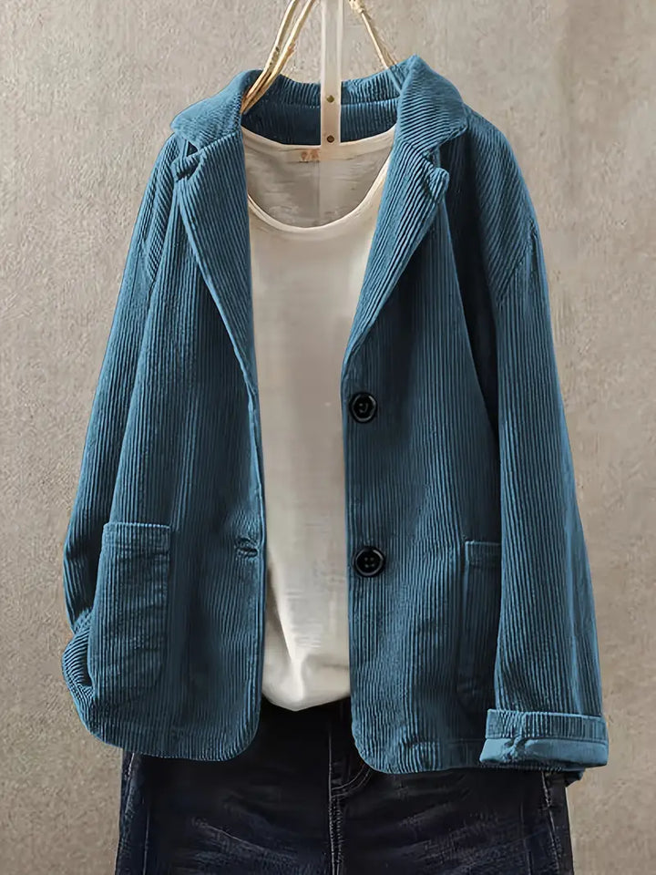 Kerstin | Blazer en velours côtelé décontracté pour femmes avec fermeture à boutons