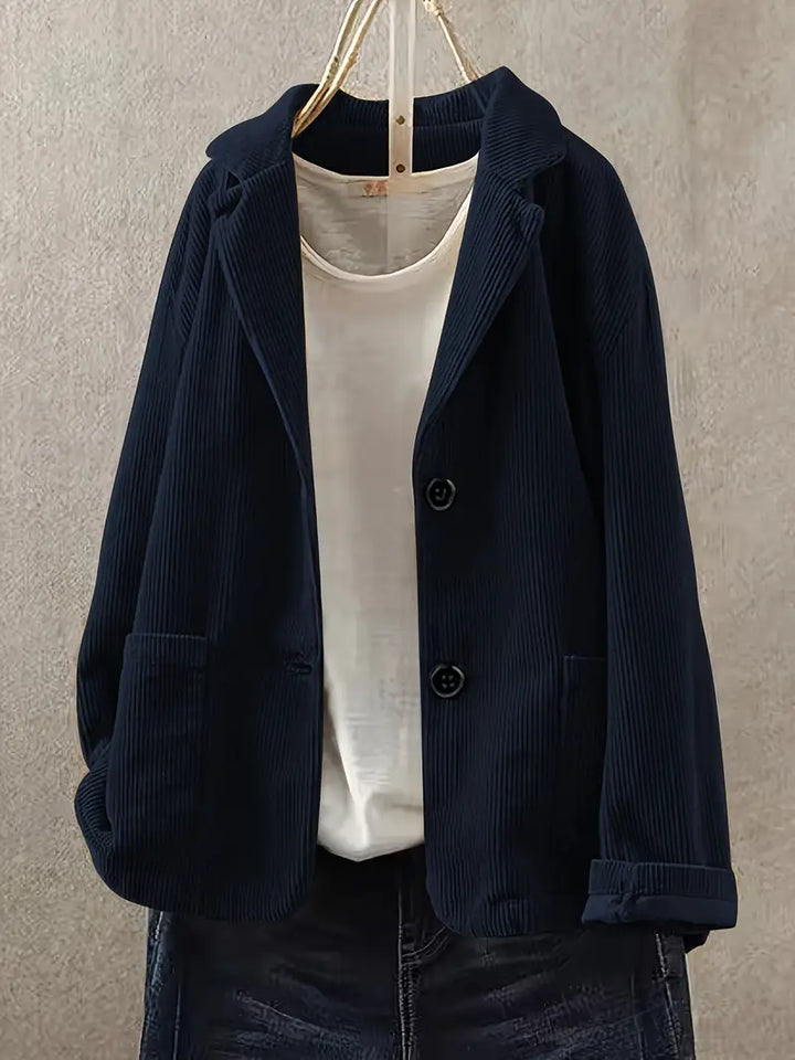 Kerstin | Blazer en velours côtelé décontracté pour femmes avec fermeture à boutons