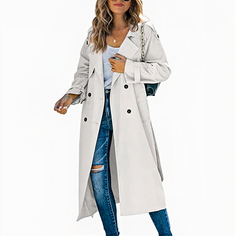 Trench-coat long classique pour femmes | Imperméable
