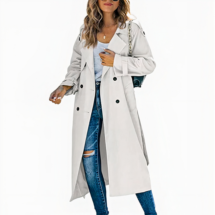 Trench-coat long classique pour femmes | Imperméable