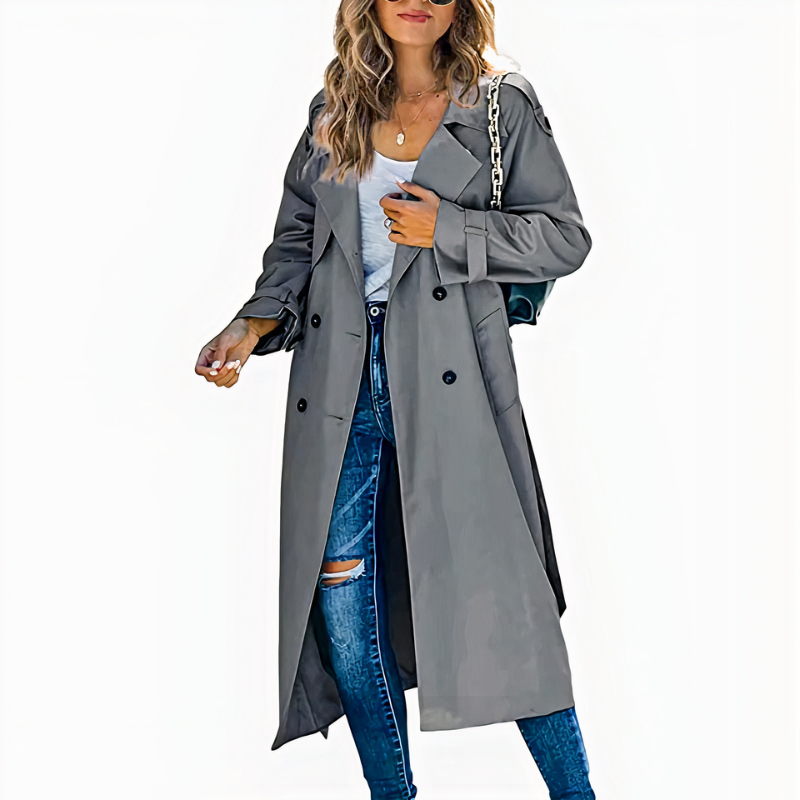 Trench-coat long classique pour femmes | Imperméable