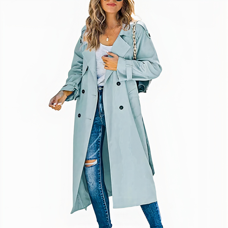Trench-coat long classique pour femmes | Imperméable