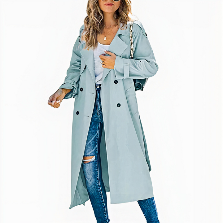 Trench-coat long classique pour femmes | Imperméable