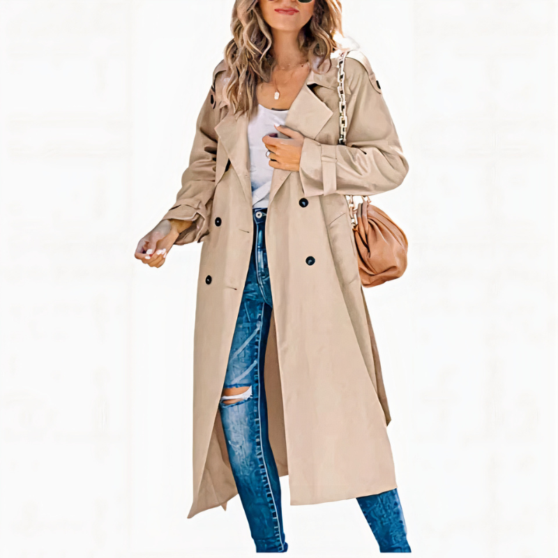 Trench-coat long classique pour femmes | Imperméable