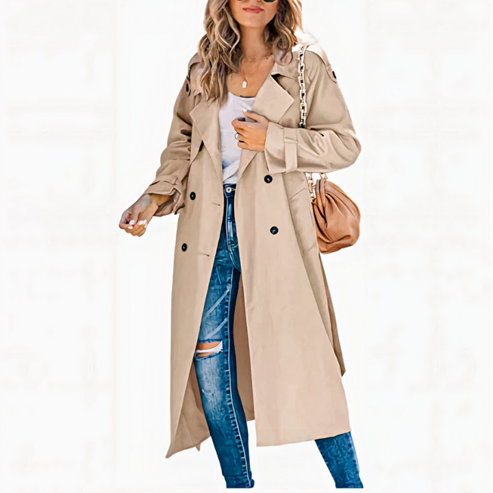 Trench-coat long classique pour femmes | Imperméable