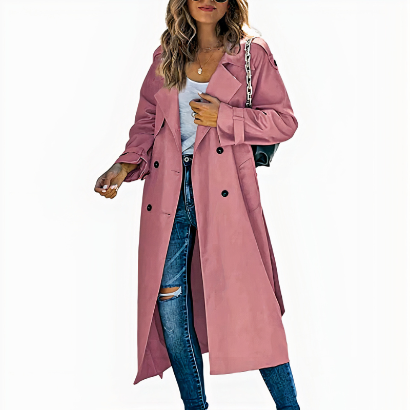 Trench-coat long classique pour femmes | Imperméable